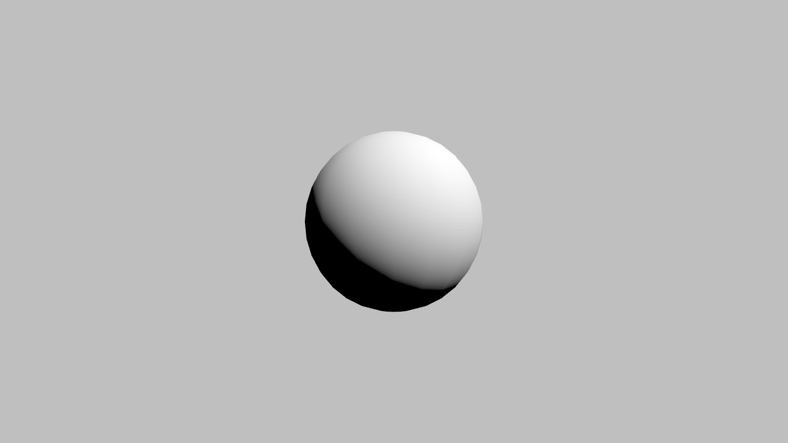 A white sphere lit by a directional light