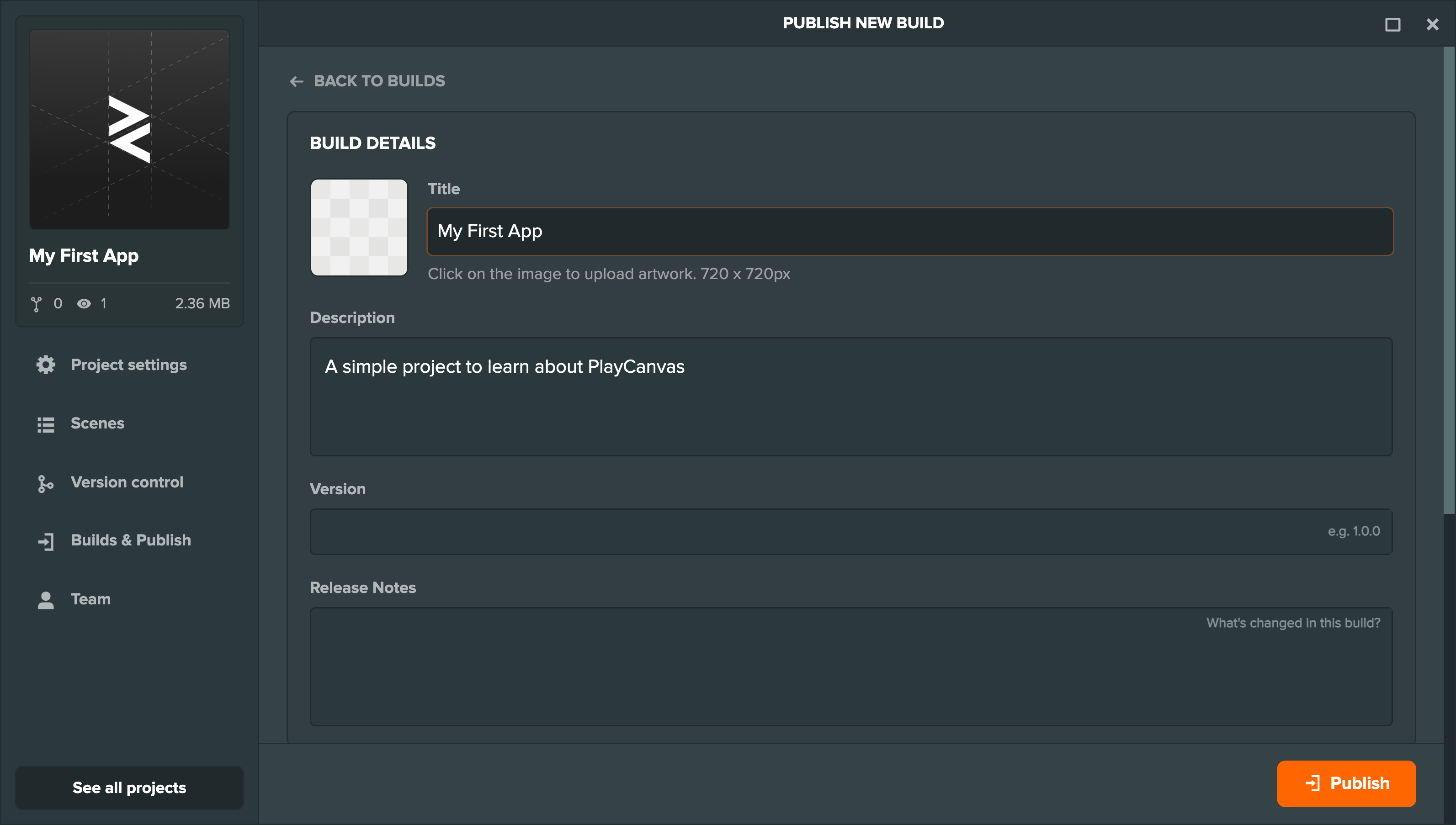 Publish New Build
