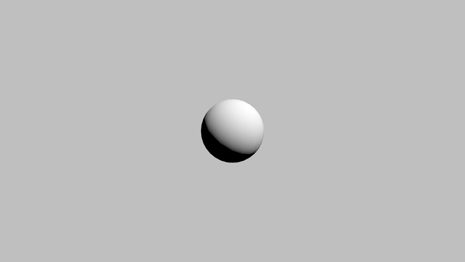 A white lit sphere on a grey background